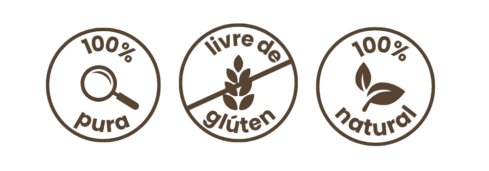 100% Pura, Livre de Glúten, 100% Natural